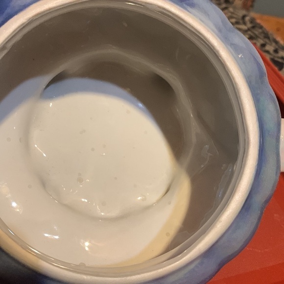 Vintage Blue & White Floral Iridescent Carnival Glass Footed Candy Dish With Lid - Picture 6 of 7